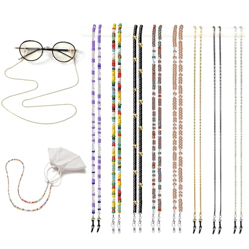 Image of Damanse Eyeglass Chain,8 Pcs Beaded Eye Glasses Strap Holders around Neck For Women