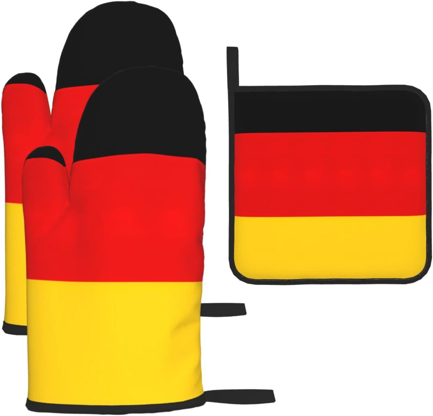 German Flag Print Heat Resistant Microwave Gloves, Used for Baking, Cooking, and Fashion Kitchen Essentials