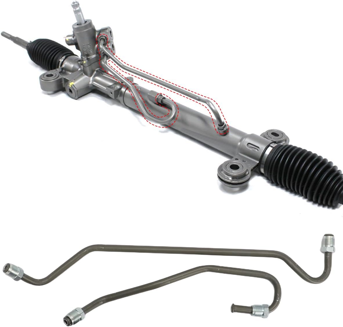 Rack Pinion Transfer Lines for Honda CR-V CRV 2007-2011 2.4L, Hydraulic Line Replacement for Power Steering System, for Left-Hand Drive Only