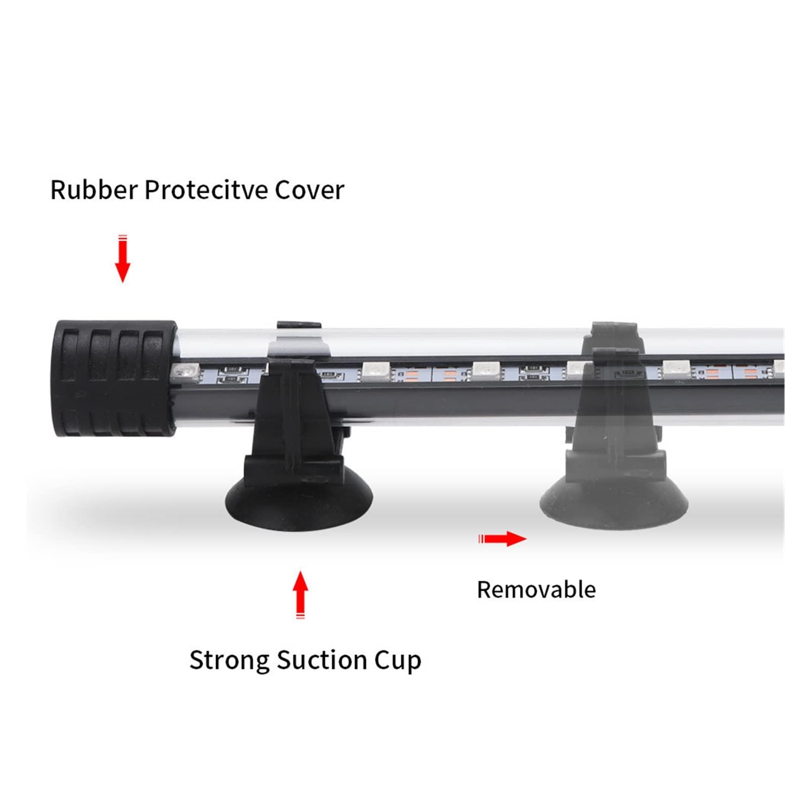 Luz de Acuario 18-57cm Control Remoto Lámpara de Buceo Lámpara Colorida Lámpara de 90-260v para Plantas Pecera Uso Anfibio Esencial (Color : SZD-Q60RGB)