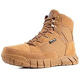 FREE SOLDIER Waterproof Hiking Work Boots Men's Tactical Boots 6 Inches Lightweight Military Boots Breathable Desert Boots (Brown, 10.5)