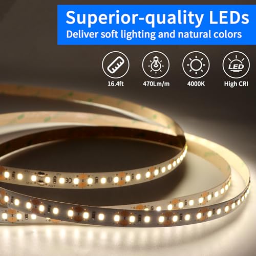 Tira de LED 16.4FT 12V con fuente 48W y interruptor puerta miniatura 5