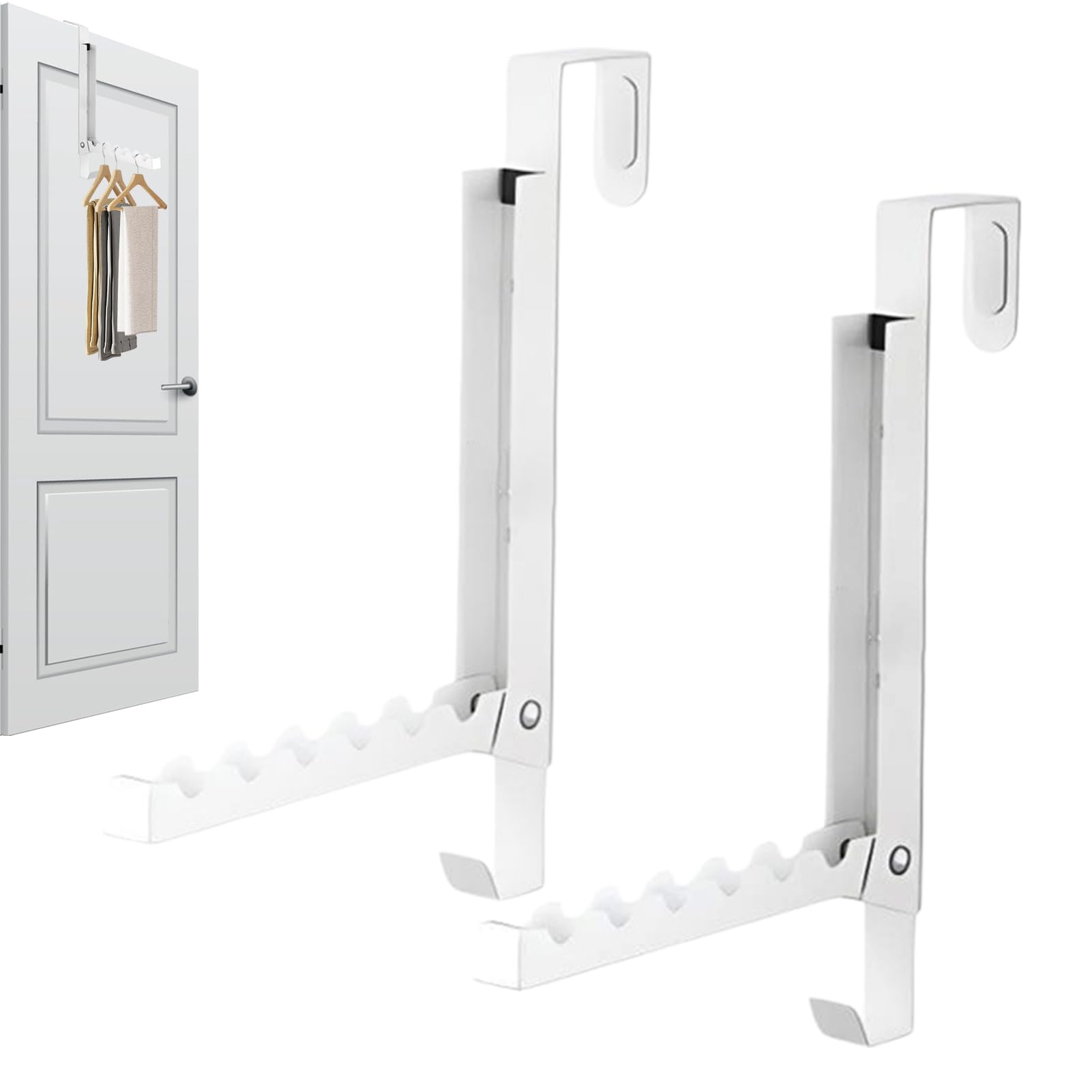 Praticolo per lavanderia sopra la porta - 2 pezzi di vestiti sopra la porta | 2x vestiti pieghevoli in metallo, vestiti da viaggio, supporto per vestiti, vestiti sopra la porta per asciugamani