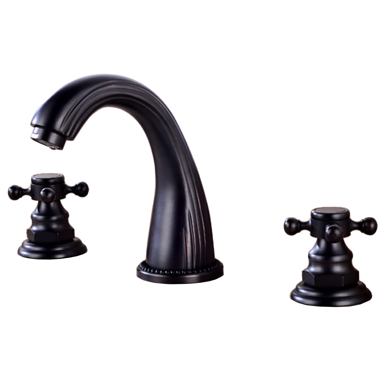 Mélangeur lavabo salle de bain double commande en laiton antique rustique - 8