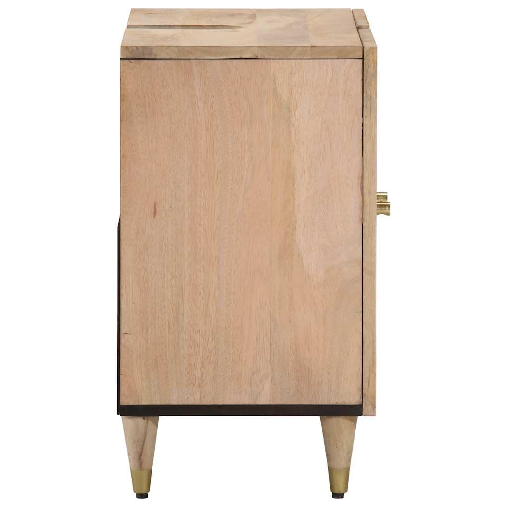 Szafka pod umywalkę z litego drewna mango, 62 x 33 x 58 cm, z ręcznie rzeźbionym wzorem, miejsce do przechowywania i miejsce do przechowywania szafki łazienkowej, umywalki, komody
