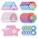 CCINEE 36 Pcs Calm Strips Anxiety Sensory Stickers Tactile Mood Calming Mindfulness Sticker for Phone Desk Rough Surface Anxiety Relief Sticker for Office Workers School Teachers Counselor