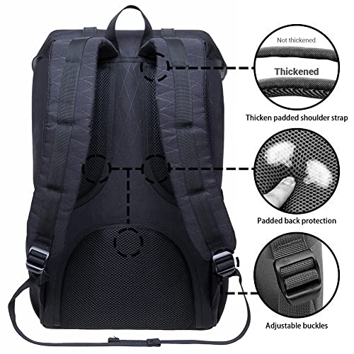 Kaukko Laptop Travel Backpack Outdoor Casual Rucksack Fits 15.6 Inch Laptop(18-Black) #TOP5