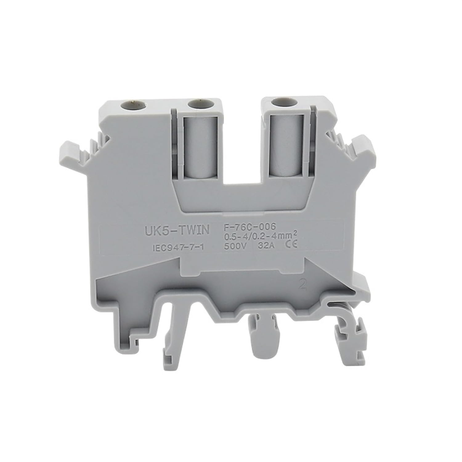 10PCS UK5-TWIN Screw Terminal Block 500V 32A Electrical Wire Connector for DIN Rail One in Multiple Out 24-12 AWG UK5 Twin