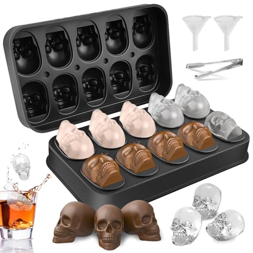GZLCEU 3D Eiswürfelform Totenkopf Ice Cube Tray Silikon Skull Ice Cube Mold