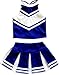 Little Girls' Cheerleader Cheerleading Outfit Uniform Costume Cosplay Blue/White (M /5-8)
