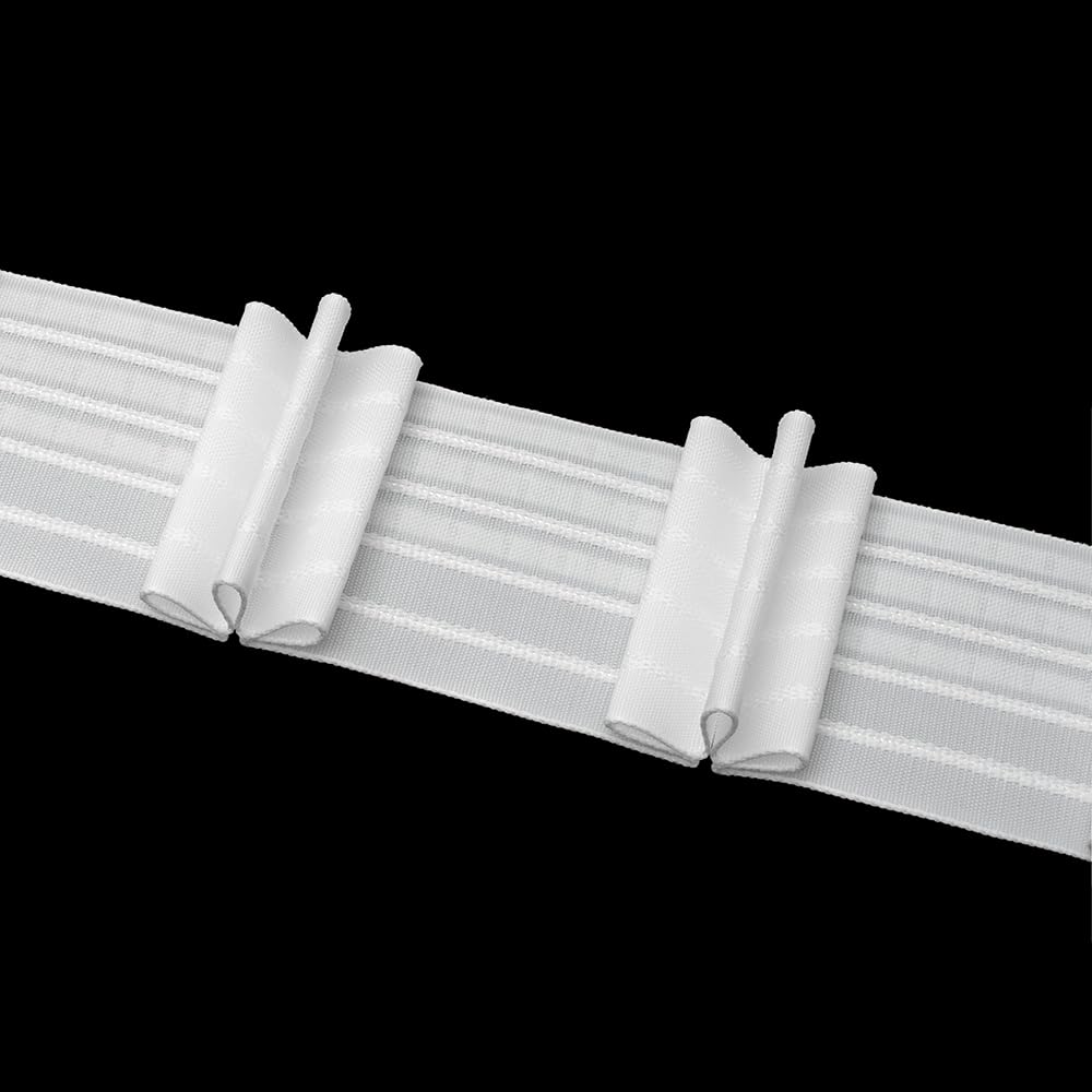 Gardinenband 50 Meter Stehfalte 65 mm Vorhangband 1:2.5 100% Polyester Weiß Faltenband zum Annähen für Vorhänge und Gardinen 4440P Oz-Is Dar Tekstil