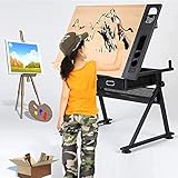 jxgzyy 2 Drawers Adjustable Tilting Drawing Table Art Craft Drafting Table Artist Desk Tilting...