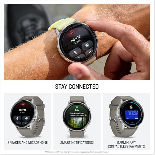 Image of Garmin Venu 4, 45mm, Advanced Health and Fitness GPS Smartwatch, Bright and Colorful Display, Built-in Flashlight, 12 Days of Battery Life, Silver with Silver Gray Silicone Band