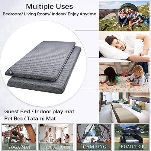Colchão Futon Japonês Cinza/branco Enrolar 5 Cm Engrossar Chão Tatame Colchões Dobráveis ​​Colchão J