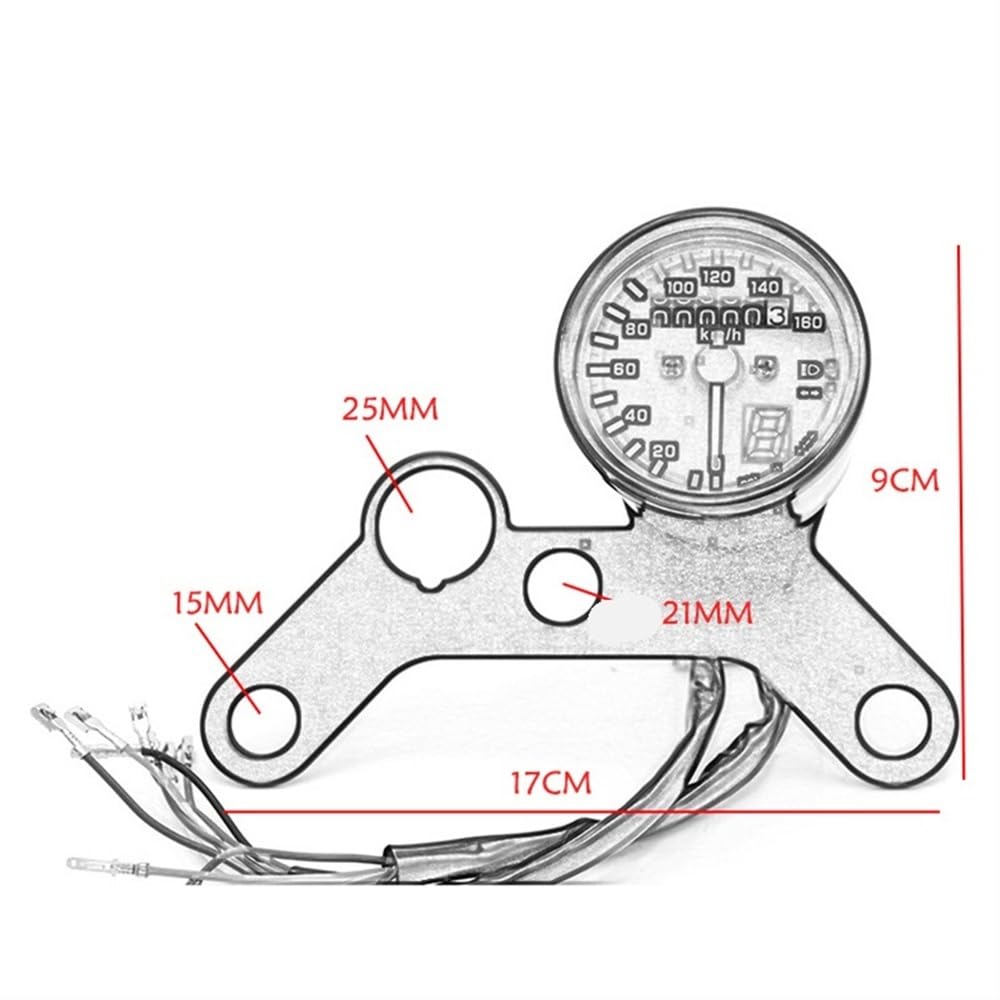 Tachimetro Digitale Black Metal Shell Moto Vintage Modifica Universale Doppio Contachilometri Tachimetro Tabella Codici Per CG125 GN CBT125
