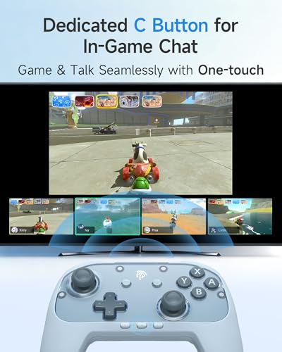Image of EasySMX S10C Switch 2 Pro Controller with Instant Wake-Up, Hall Effect Joysticks, HD Rumble, Motion Control, 2 Back Buttons, Turbo, C Buttons, for Switch 2 /Switch /PC /iOS /Android