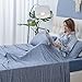 OMERAI Cooling Bed Sheets,Cool Sleeping Fitted Sheet Set,Cooling Blanket,Breathable & Cooling Sheets,4 Pcs -1 Cooling Flat Sheet,1 Cooling Fitted Sheet,2 Cooling Pillowcases, (Queen, Navy Blue)