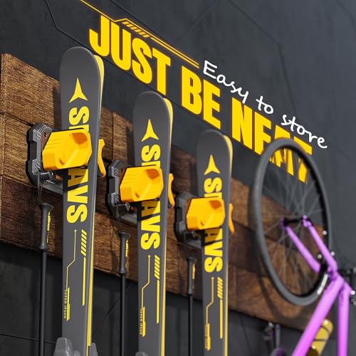 image for Skifavs Ski & Snowboard Wall Rack for Garage Wall Fits Any Ski/board, 