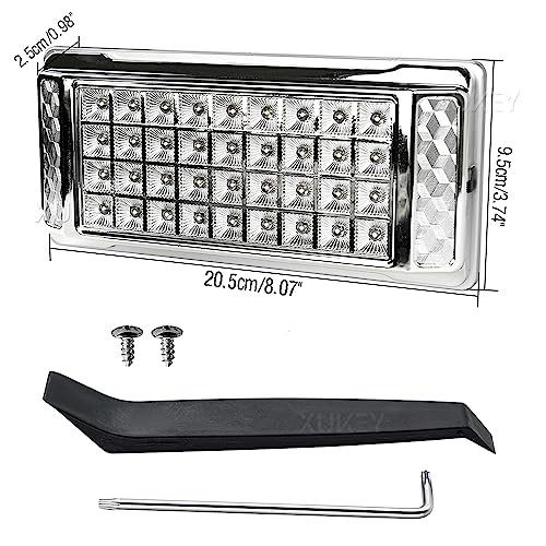 LED Cromado Interior Luz Teto Strip Bar 12V 5W 36SMD ON/OFF Interruptor Carro Veículo Van Bus Carava
