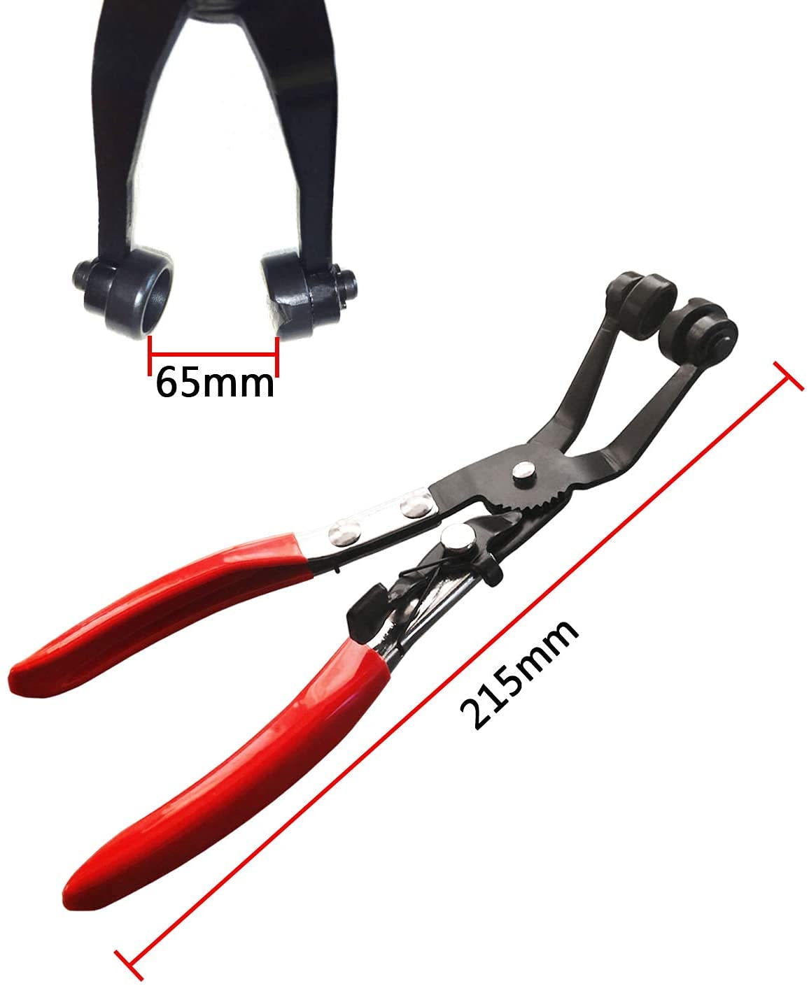 AASONS Band Hose Clamp Plier, Flexible Ring Type Hose Clamp Pliers Installation and Removal Tool Swivel Jaw Locking (45° Angled Flat Jaw) 1