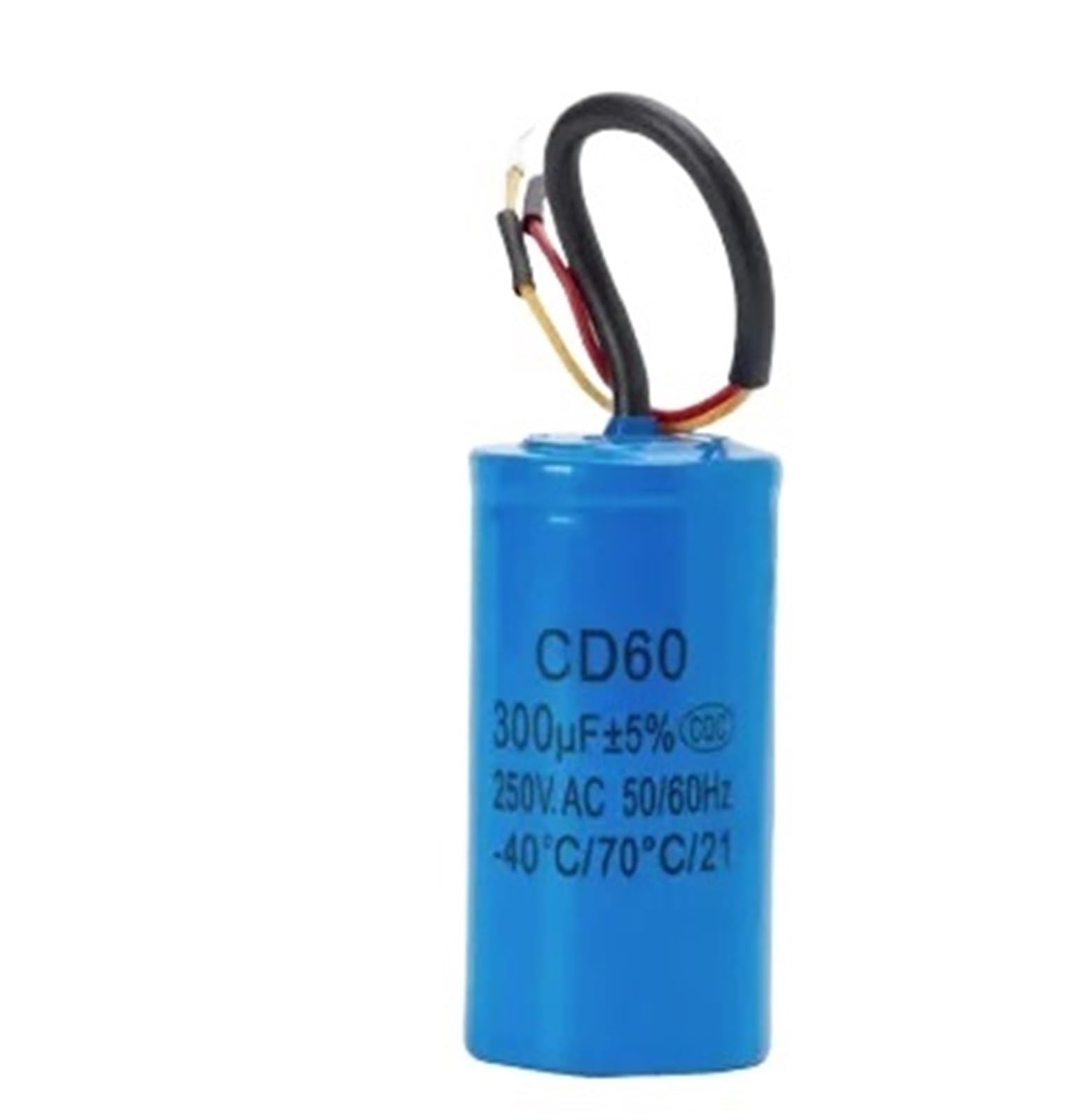Condensateur de démarrage CD60 300uF 250V AC for compresseur d'air à moteur haute performance, deux fils