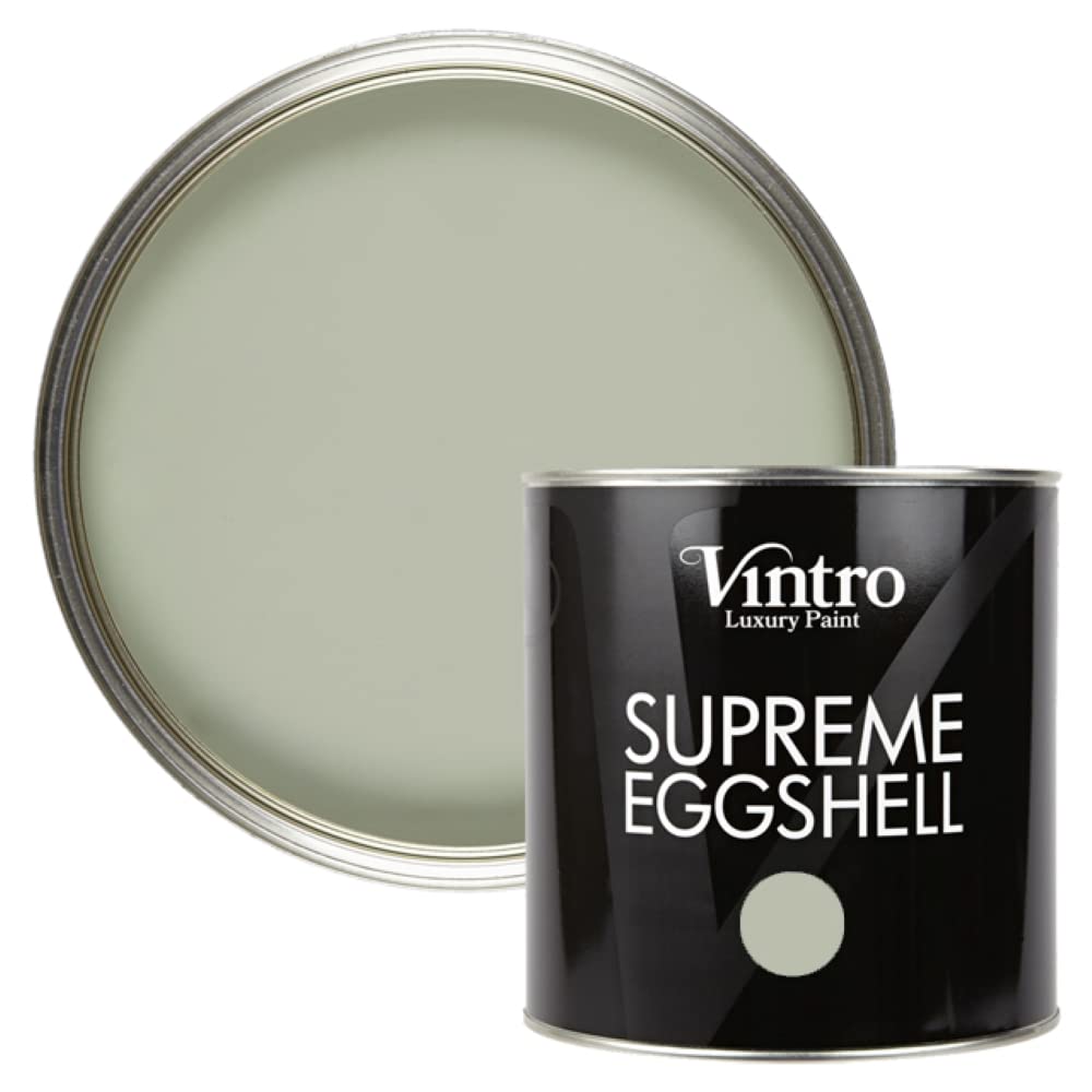 Vintro Paint Verdant - Pale Green | Eggshell Paint | For Walls | Wood | Trim | Satin Furniture Paint | Interior & Exterior Use. (, 2.5 Litres)