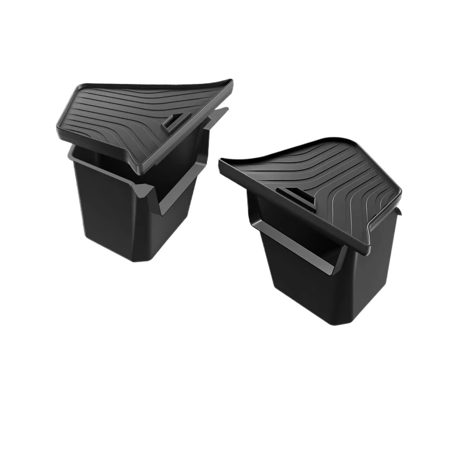 Lhdktee Cargo Cover For Tesla For Model Y For Juniper 2021-2025 Car Trunk Side Storage Box Flocking TPE Cover Mat Partition Board Stowing Space Rear Trunk Parcel Shelf(B)