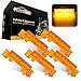 Partsam 5PCS 6LED Cab Light Truck Trailer Cab Marker Top Amber Lens Roof Running Light Reflective Lights Assembly Compatible with Volvo 2003+ VN/VNL Trucks Waterproof