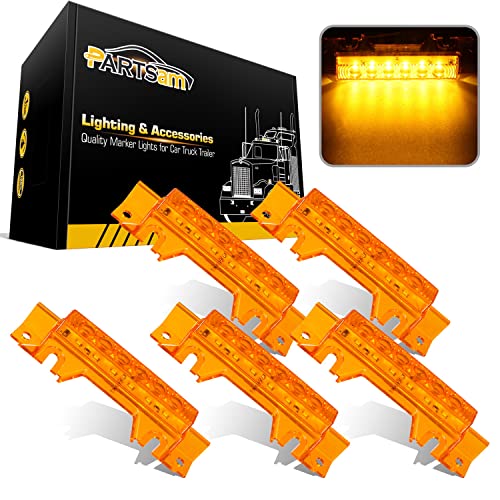 Partsam 5PCS 6LED Cab Light Truck Trailer Cab Marker Top Amber Lens Roof Running Light Reflective Lights Assembly Compatible with 2004 VN/2003-2020 VNL Trucks Waterproof by Partsam - Used condition - US$29.45