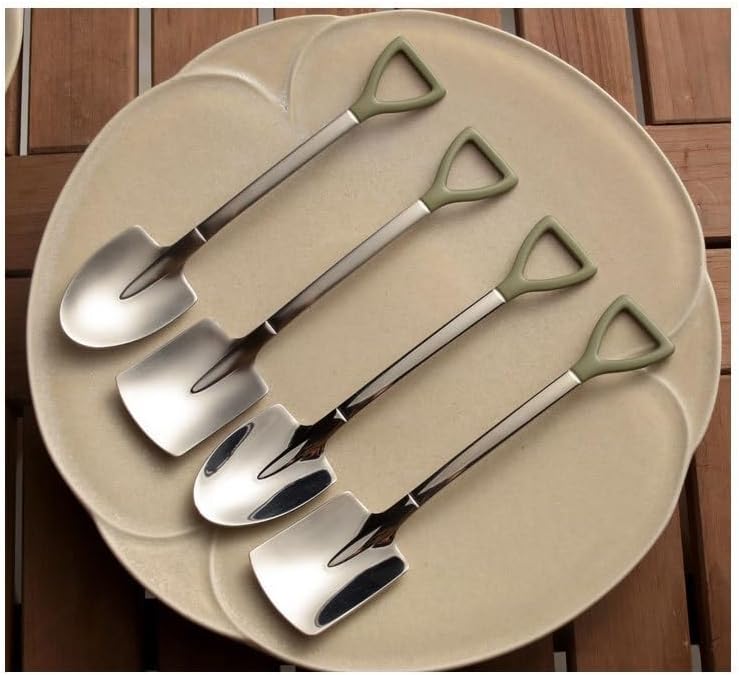 Silverware Flatware Set, 2/8/12/16/20/24 Pcs 304 Stainless Steel Matte Small Iron Spoon For Home Desserts, Meals And Watermelon Spoons(16 Pieces for 8)
