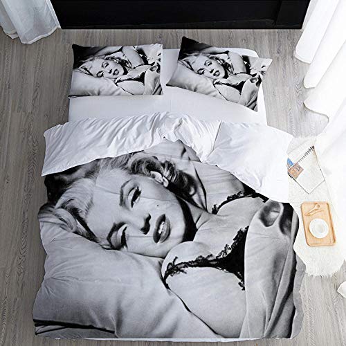 FWDDDEQ® Housse De Couettes Parure De Lit 1/2 Personnes, 3 Pièces Ensemble De Literie avec 1 Housses De Couettes 240X260 Cm Star De La Beauté Européenne 2...