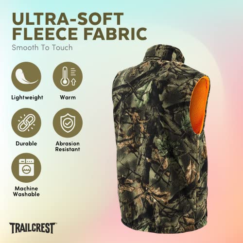 Trailcrest Mens Reversible Camo & Blaze Orange Vest, Xl #TOP3