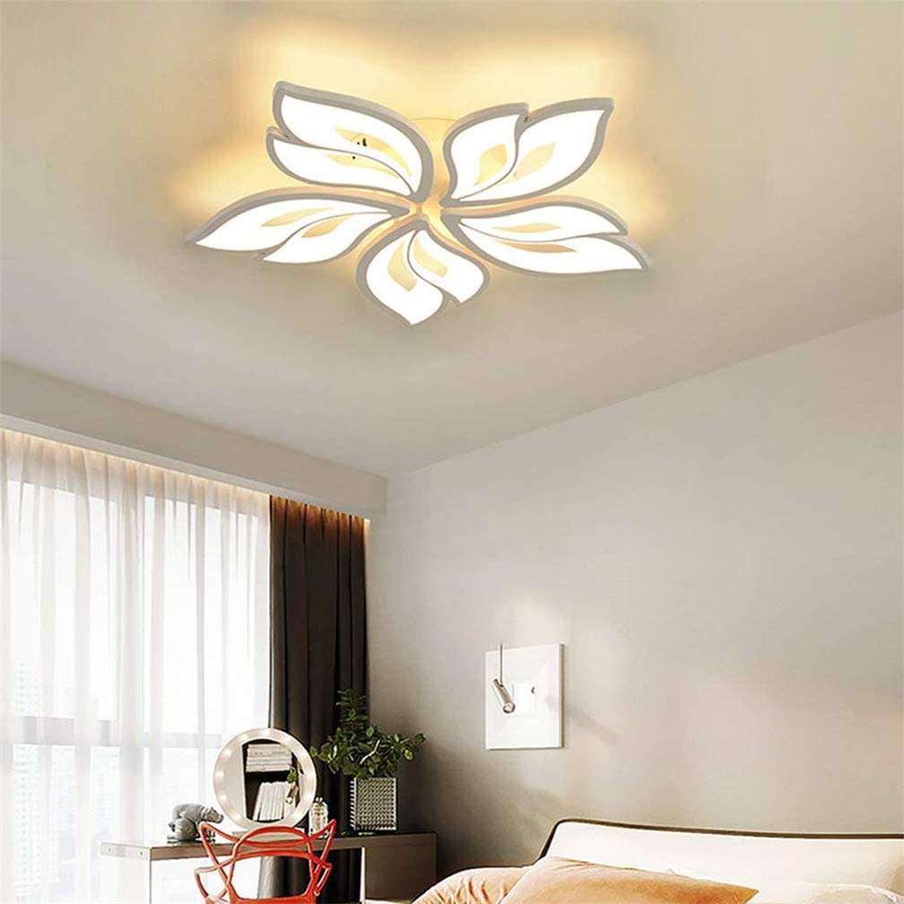Lanekd Lámpara de salón LED, lámpara de techo regulable, lámpara de dormitorio, lámpara de pasillo con mando a distancia, diseño moderno de flores, lámpara decorativa para comedor (70 x 6 cm)