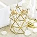 PuTwo Makeup Brush Holder Handmade Vintage Metal and Glass Makeup Organizer with Free White Pearls - Gold