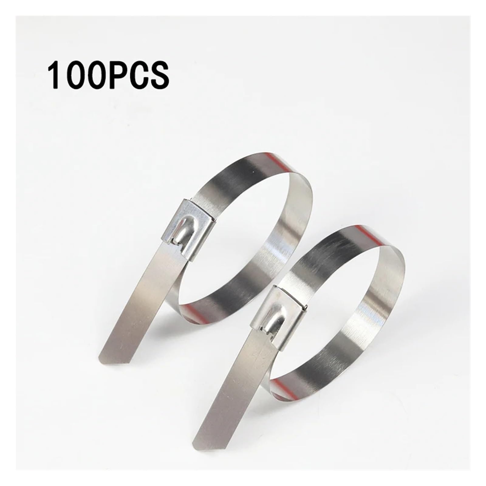 100 Pezzi Fascette in Acciaio Inox 304 da 4,6 mm, Resistenza Elevata, Autobloccanti, Multiuso (Ideali per Fissaggio Fasce Termiche per Scarichi)(800mm)