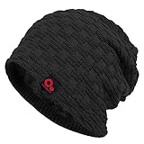 Janey&Rubbins Winter Baggy Oversize Solid Knit Beanie Hat Warm Villi Lined Skull Ski Cuff Stocking...