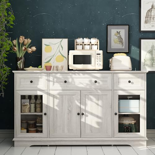 FUNISIR Sideboard Buffet Cabinet with Storage, Farmhouse Buffet Cabinet with