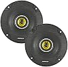 KICKER Enclosures Negros Mini Torre Wake Marinos con Parlantes de Audio Coaxiales de 4" 150 Watt de Potencia Máxima de 2 Vías (Par) 6