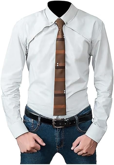 Men's Loki TVA Variant Brown Tie – Slim Woven Silk Neck Tie for Office, Formal Suits & Cosplay | Brown Strip Tie for Men