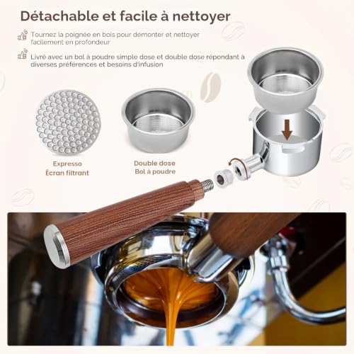 Porte-filtre Sans Fond 51mm con écran Rondelle Café, 3 Ears Bottomless – vue 6