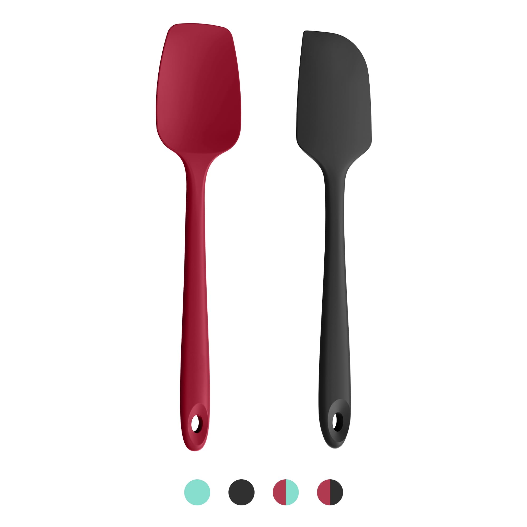 Doosu Raspador Espátula cuchara silicona, resistente calor 315℃, 2u, MUL | lengua de bol de goma alimentaria, altas temperaturas, utensilio suave, no raya, antiadherente, repostería, mezclar y cocinar