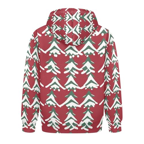 Kids Hoodies Sweaters Christmas Xmas Trees Hooded Sweatshirts with Big Pockets for Boys Girls B04003042