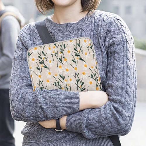 Image of MoKo 9-11 Inch Tablet Sleeve Bag Carrying Case Fits New 11inch iPad Air M4, iPad A16 2025, iPad Pro 11 M4, Air 5 /4 /3, iPad 10 /9 /8th Gen, Tab S8 /S9 11 inch, Tablet Carrying Case, White Daisy