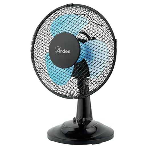 ARDES - AR5EA23B Ventilateur de Table 2 Vitesses Silencieux 3 PALES NEW EASY 23 - Ventilateur Oscillant Total Black à Inclinaison Verticale et Commande Manuelle
