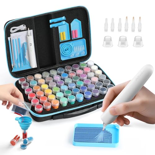 Kits d'art diamant portables et boîte de rangement complète pour vos ateliers créatifs nomades