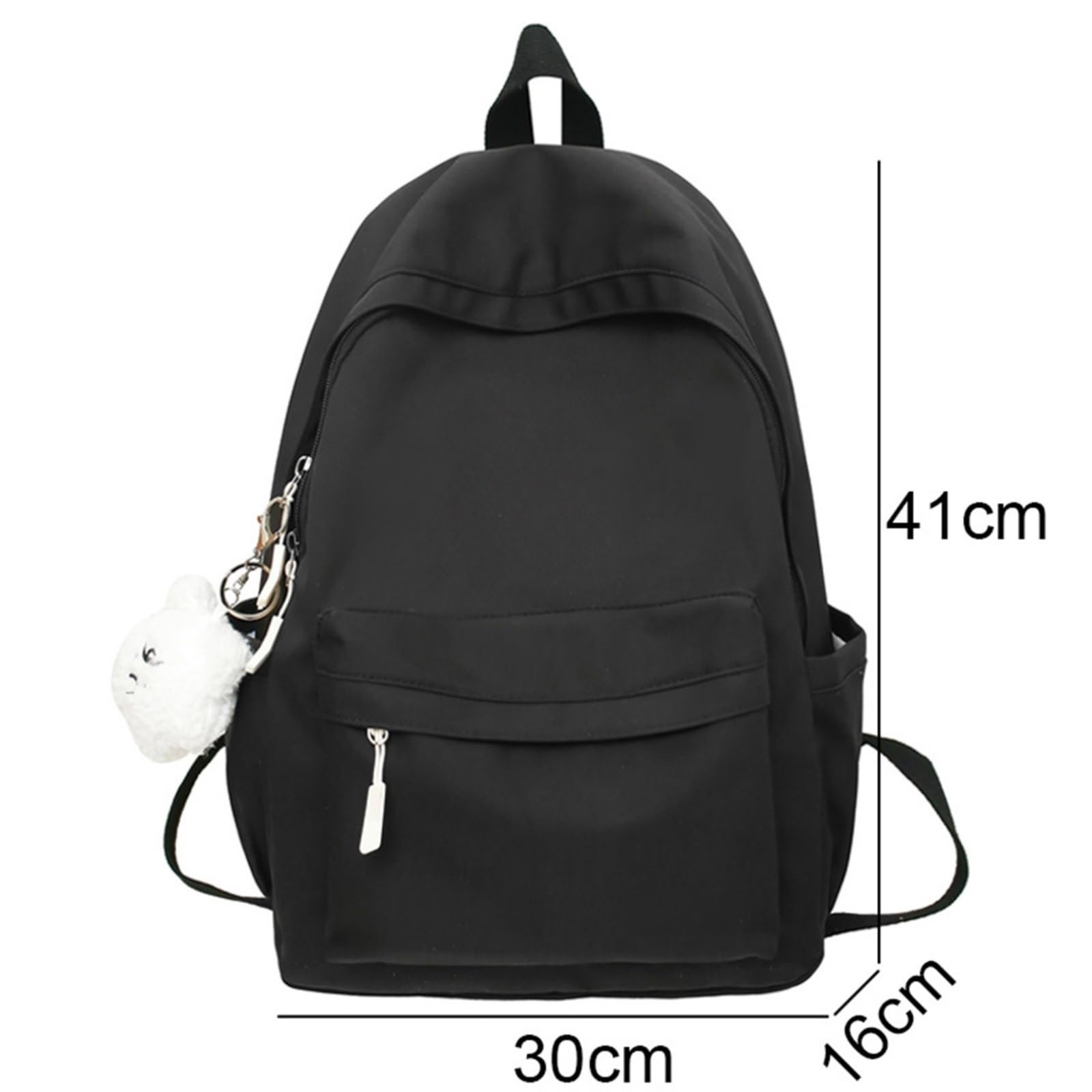 Zaino Carino in Nylon Kawaii, Borsa di Scuola per Laptop Viaggio Moda Studenti Universitari Adolescenti-White