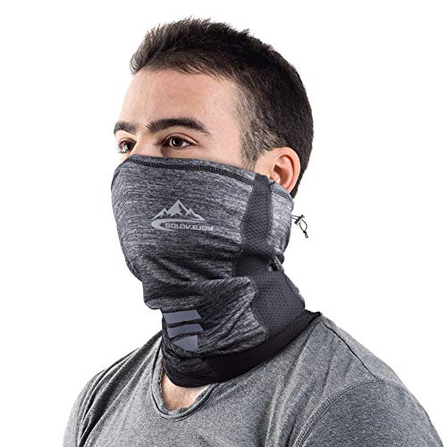 SKL Cooling Face Gaiter Mask, UV Protection Face Cover Bandana, Wind Dust Proof Breathable Gaiter Mask for Men Women Fishing Hiking Running Cycling Grey