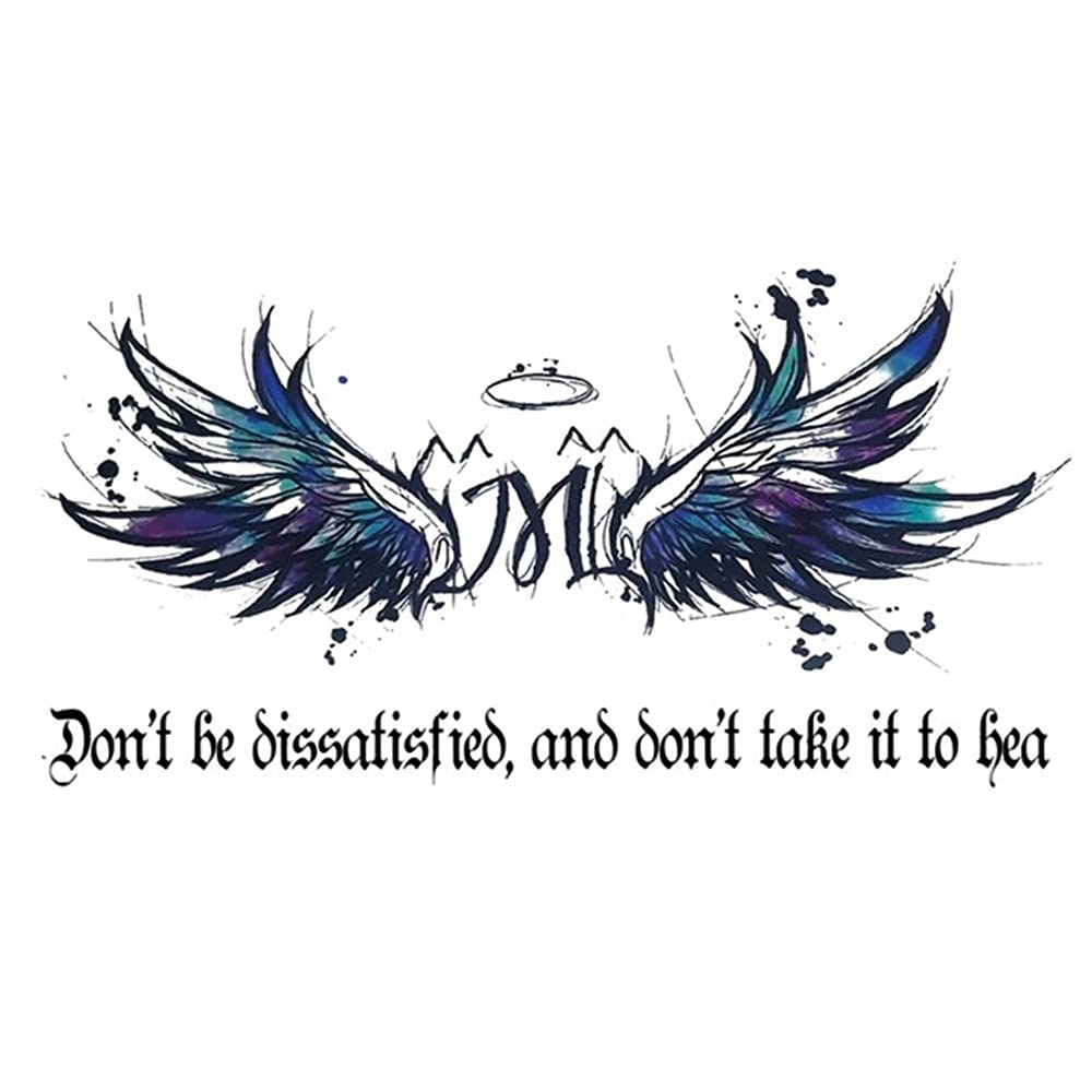 S.A.V.I 5pcs. Temporary Tattoo Stickers Combo Of Totem, Sanskrit Words Text, Wings Mix Designs For Girls Boys Men Women Size 10.5x6cm 2