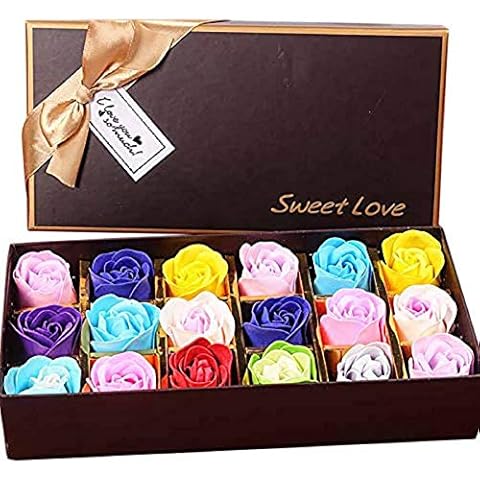Weiye 18PCS Soap Rose Flower - Flora Scented Soap Rose Flower - Plant Essential Oil Soap, Gift for Anniversary/Birthday/Wedding/Valentine¡¯s Day Box Cover