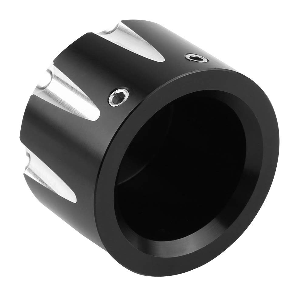 2 Pz Alluminio CNC Moto Asse Anteriore Del Cranio Dado Bullone Tappo di Copertura Harley Assi Copre Moto Dado Breakout Copertura Anteriore 03 Electra Glide Softail Classic 2012 Hd Street 1999(Nero)